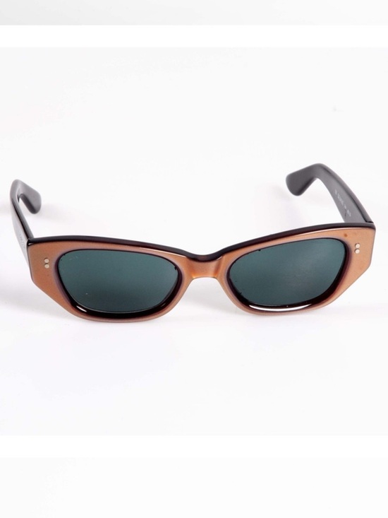GUCCI 90s vintage GG 2418/S Sunglasses ELONGATED Cat Eye Rose Gold Brown lenses main image 8
